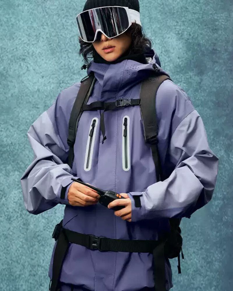 Ski Wear Color Block Snow Jacket&Pants Suit -Unisex