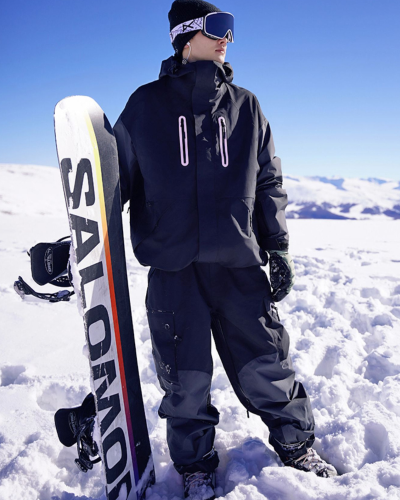 Ski Wear Color Block Snow Jacket&Pants Suit -Unisex