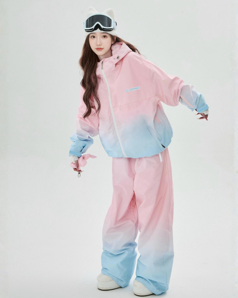 Ski Wear Waterproof Colorblock Ski & Snowboard Suit -Women&