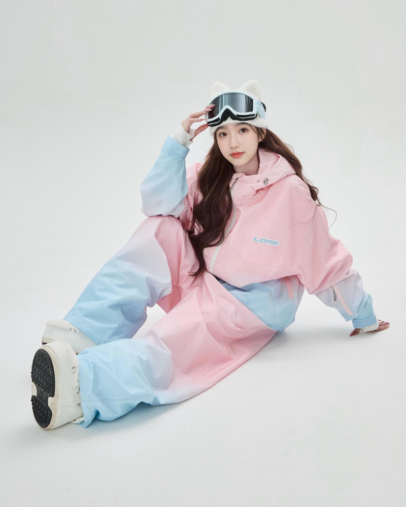 Ski Wear Waterproof Colorblock Ski & Snowboard Suit -Women&