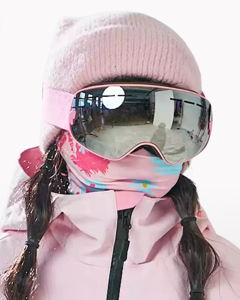 Ski Wear Windproof Kids Ski Goggles, Unisex, Onesize(Ages 4-12), White