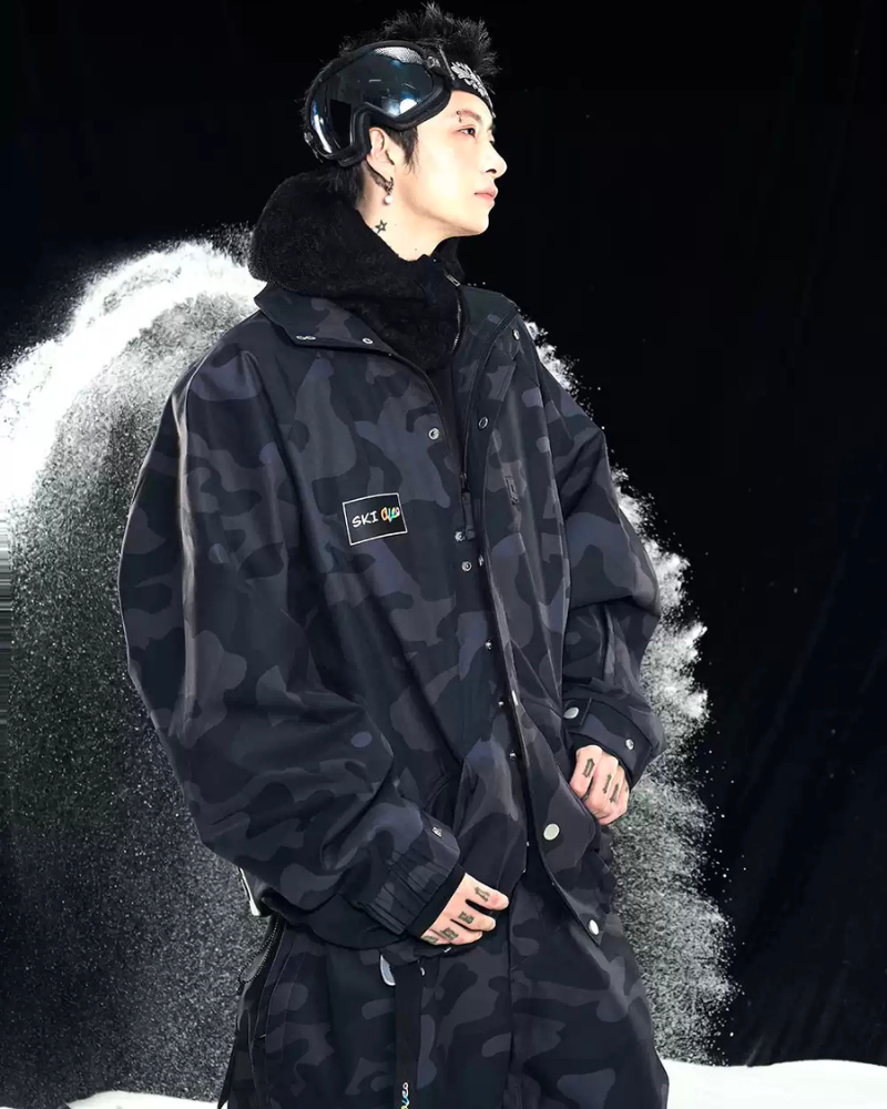 Ski Wear 3L Thickened Ski Jacket & Camo Snow Pants Set -Unisex (Single Unit Available)