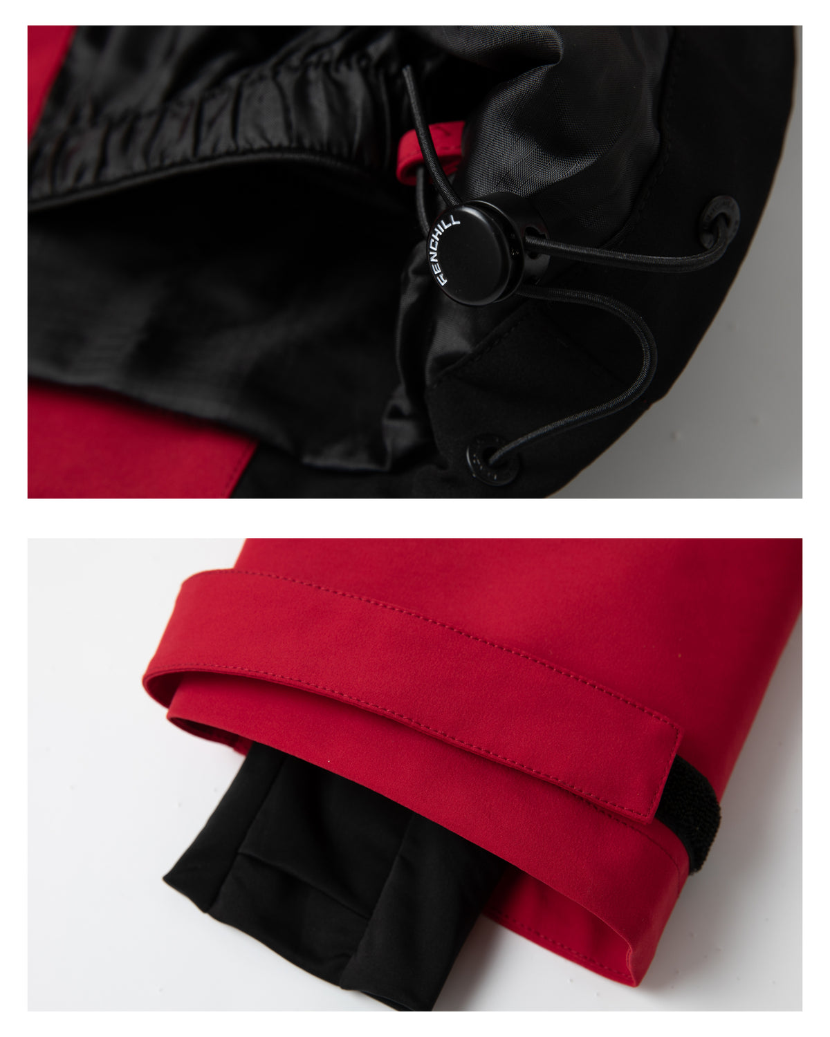 Ski Wear 3L Waterproof Red Colorblock Insulated Snow Suit - Unisex