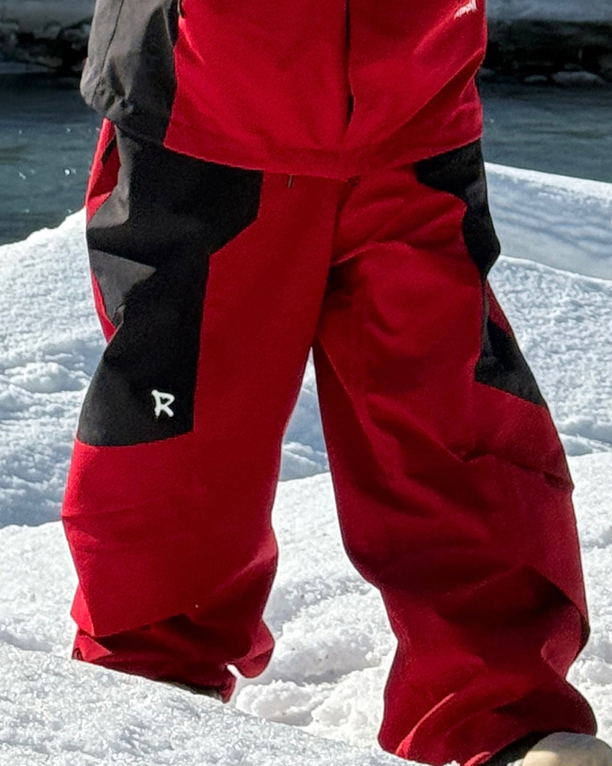 Ski Wear 3L Waterproof Red Colorblock Insulated Snow Suit - Unisex