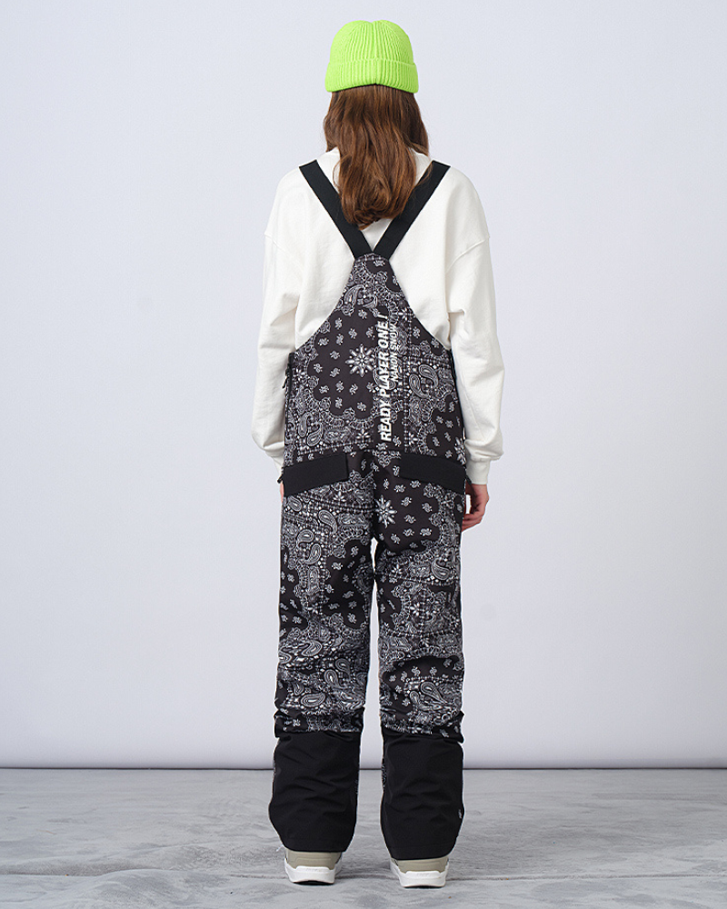 Ski Wear Snowboarding Color Block Ski Bibs -Unisex