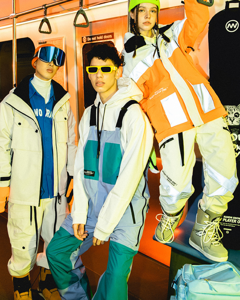 Ski Wear Snowboarding Color Block Ski Bibs -Unisex