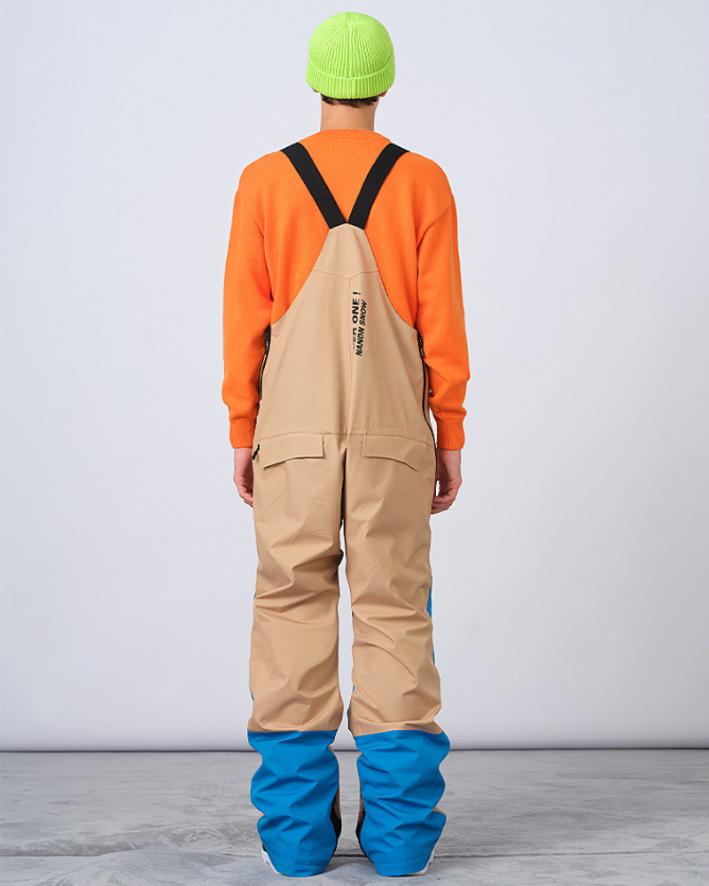 Ski Wear Snowboarding Color Block Ski Bibs -Unisex