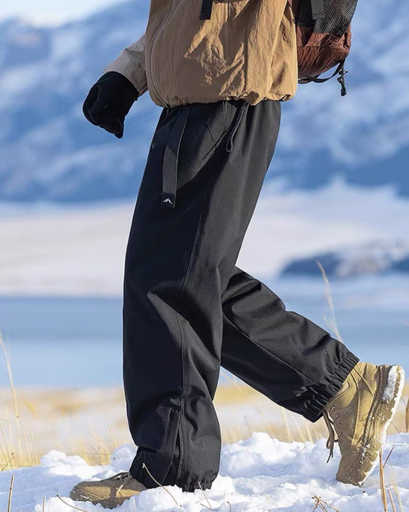 Winter Outdoor Fleece-Lined Hardshell Down Hiking|Ski Pants