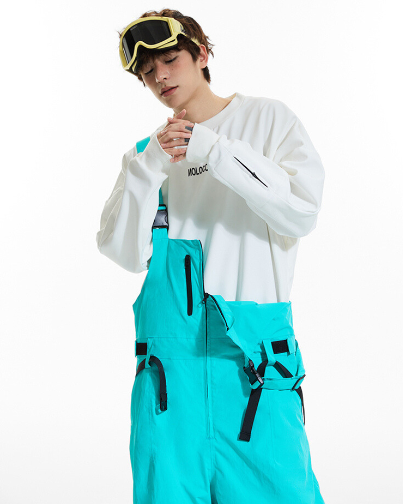 Ski Wear Snowboard Gear Reflective Stripe Ski Bibs - Unisex