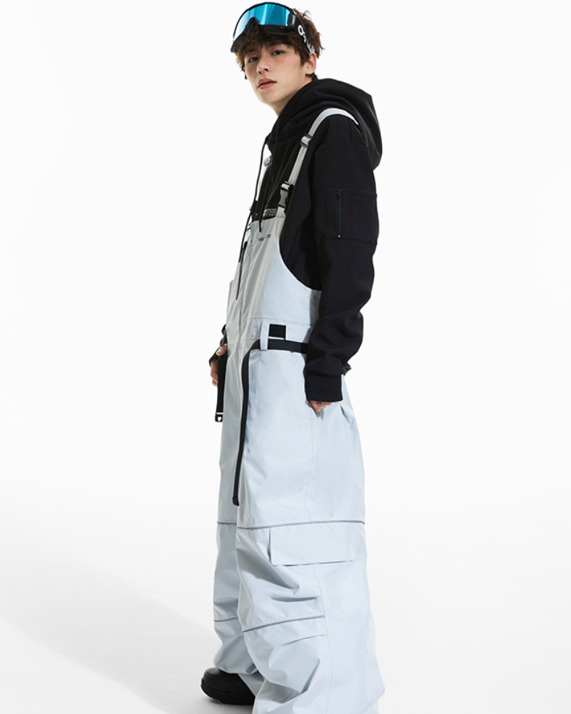 Ski Wear Snowboard Gear Reflective Stripe Ski Bibs - Unisex