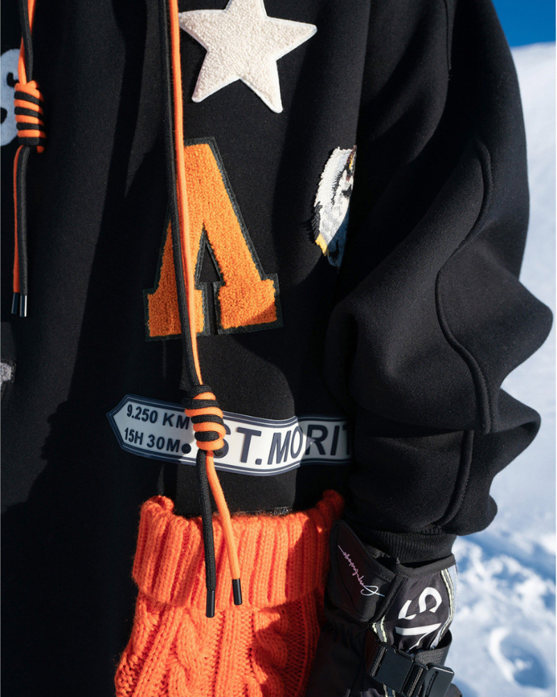 Ski Wear Outdoor Waterproof Batwing Sleeves Snowboard Hoodie - Unisex