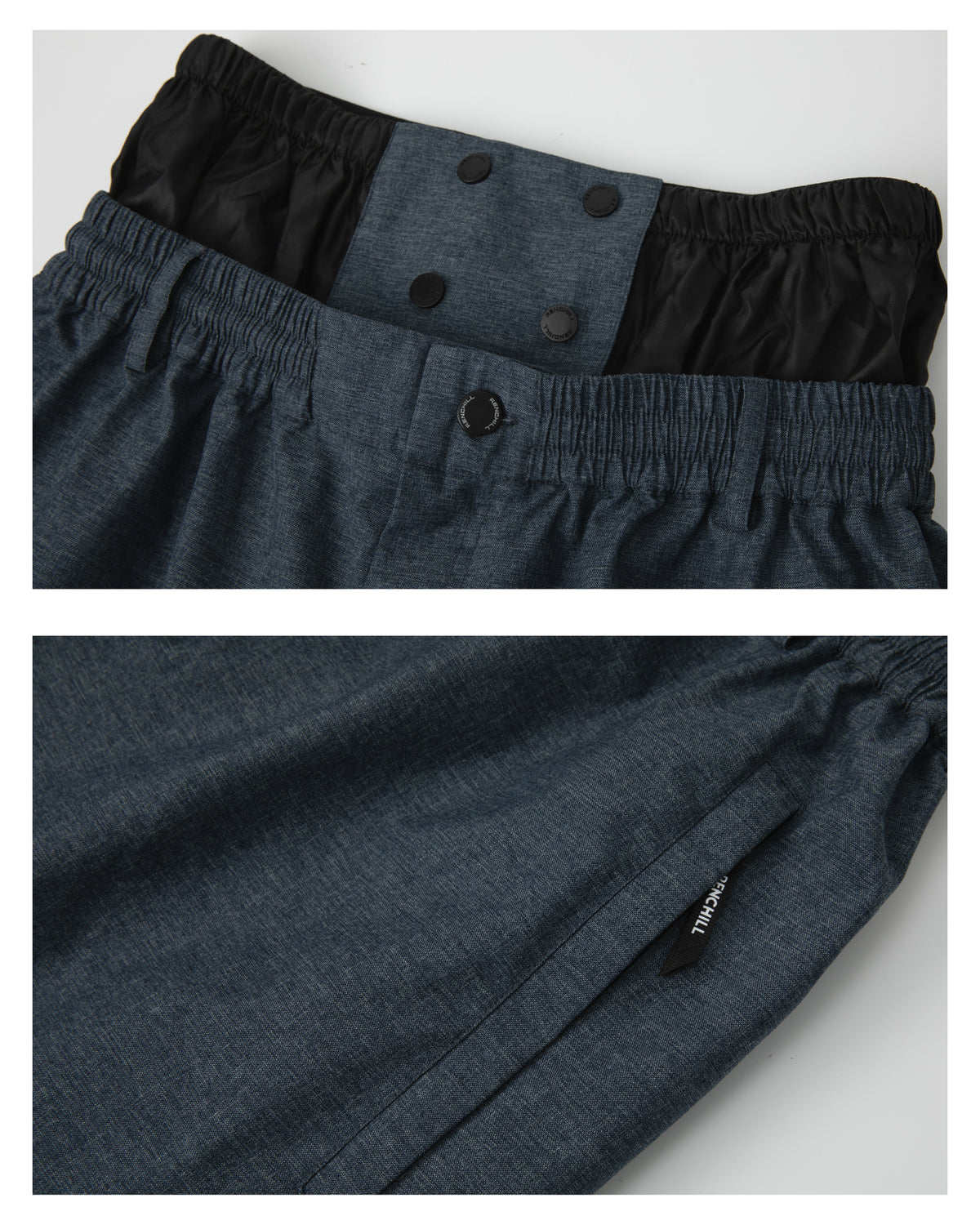 Ski Wear Unisex 3L Waterproof Fleece-Lined Freeride Snow Pants