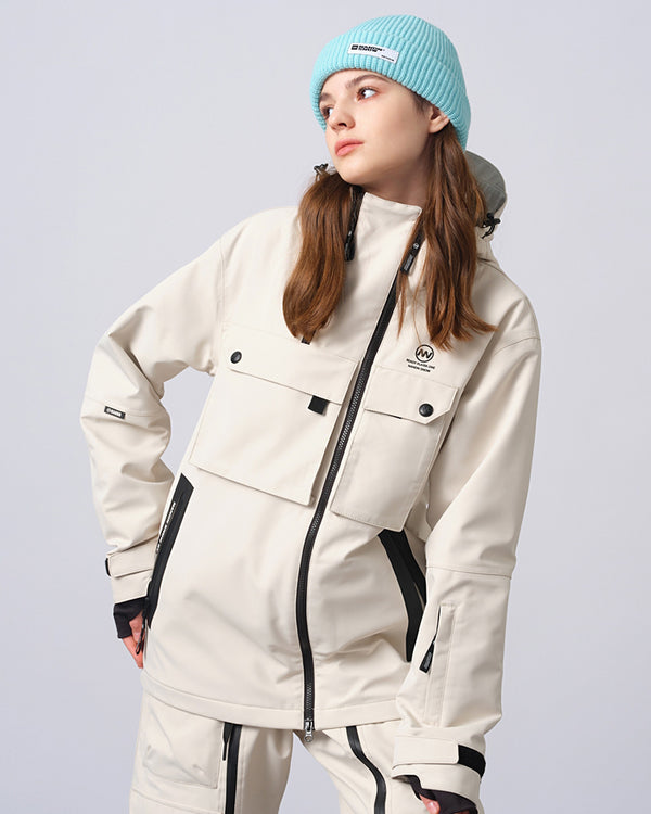 Ski Wear Waterproof Thickened  Unisex  Cargo Snow Jacket