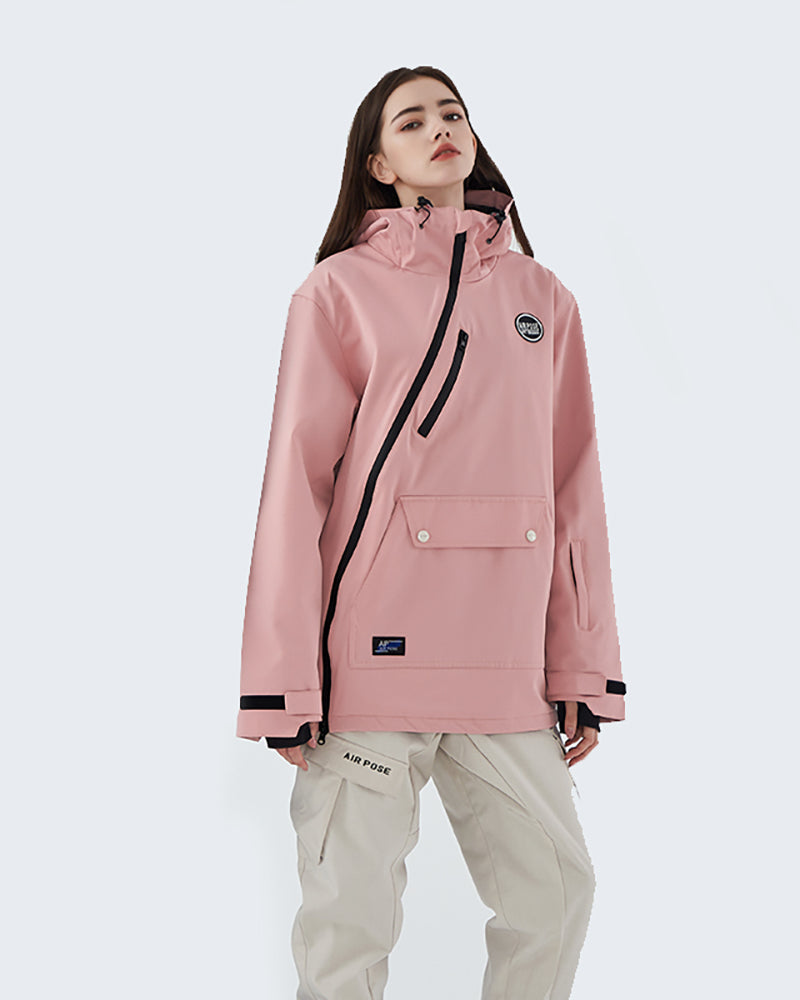 Ski Wear Diagonal Zipper Windproof Ski Jacket -Unisex