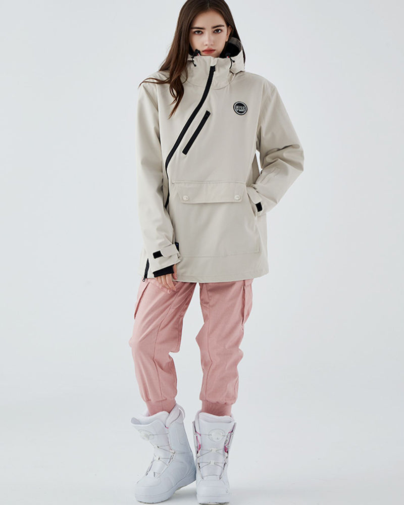 Ski Wear Diagonal Zipper Windproof Ski Jacket -Unisex