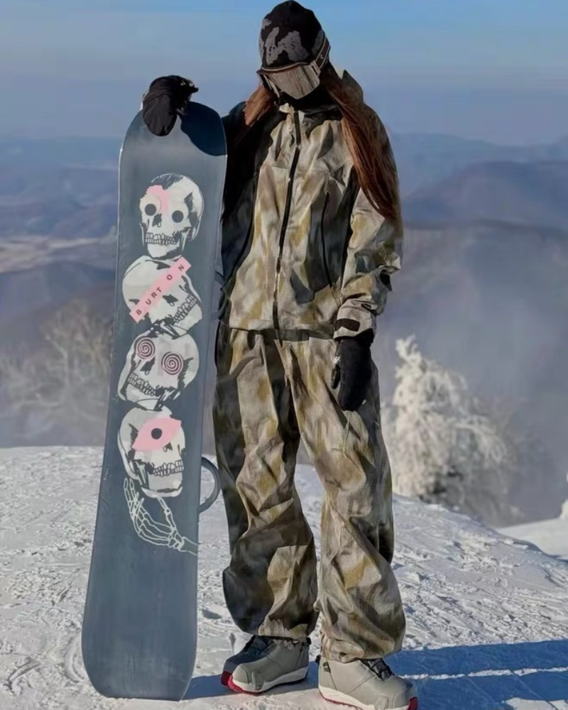 Ski Wear Digital Print Waterproof Snowboard Jacket & Pants Ski Suit -Unisex