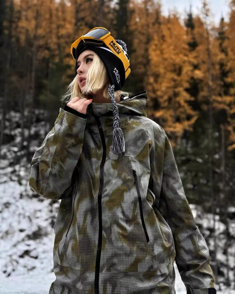 Ski Wear Digital Print Waterproof Snowboard Jacket & Pants Ski Suit -Unisex