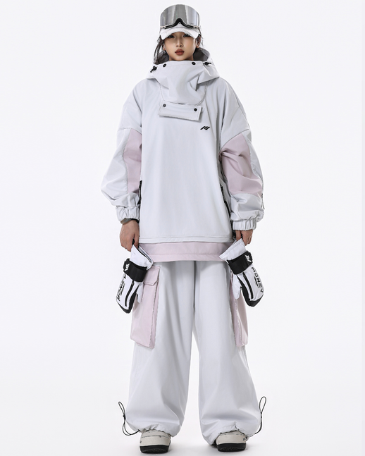 Ski Wear Windproof Waterproof Fleece-Lined Loose Ski Jacket & Pants Set -Unisex