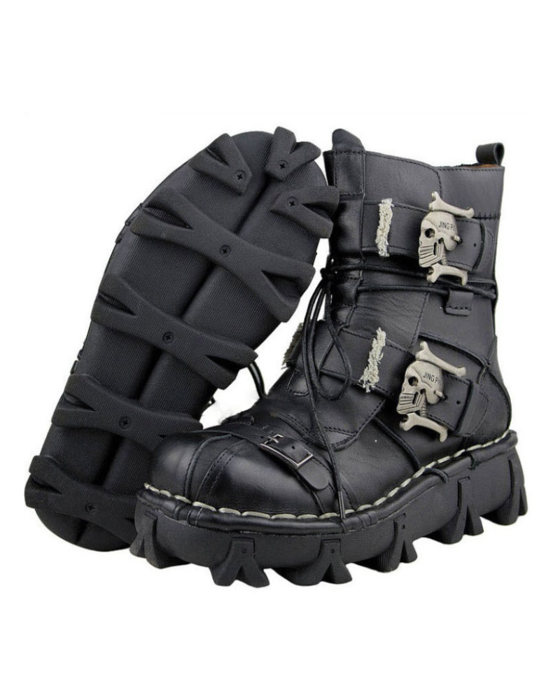 Techwear Punk Skull Unisex Motorcycle Riding Boots