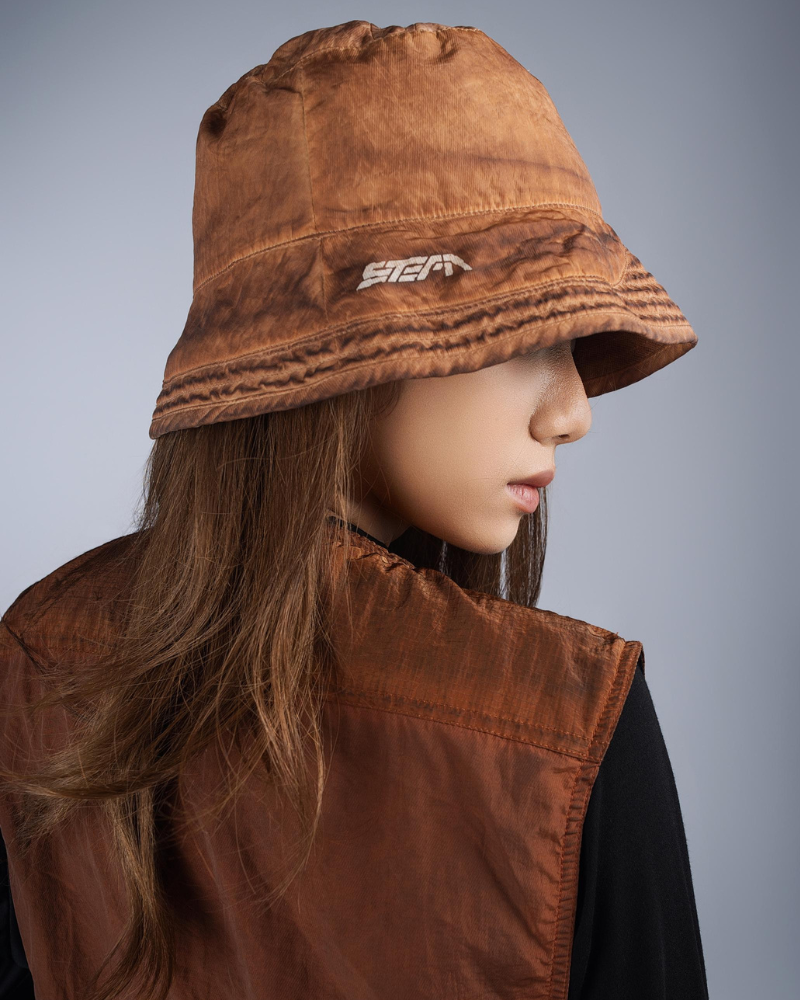 Steam Function Washed Distressed Bucket Hat