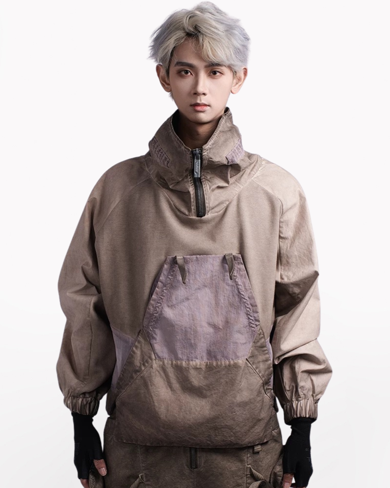 Steampunk Post-Apocalyptic Patchwork Pockets Outdoor Sweatshirt