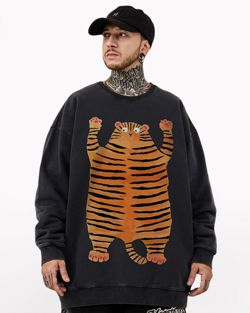 Street Crew Neck Oversized Sweatshirt
