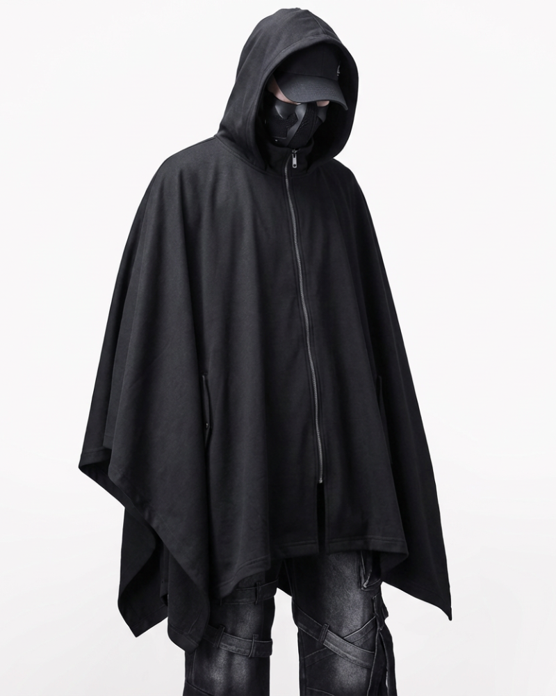 Street Oversized Hooded Batwing Cape Coat