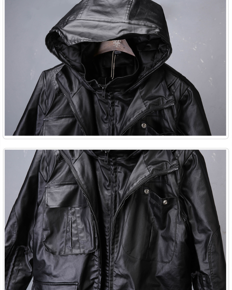 Street Shadowed Vintage Faux-Layer Tech Parka Jacket