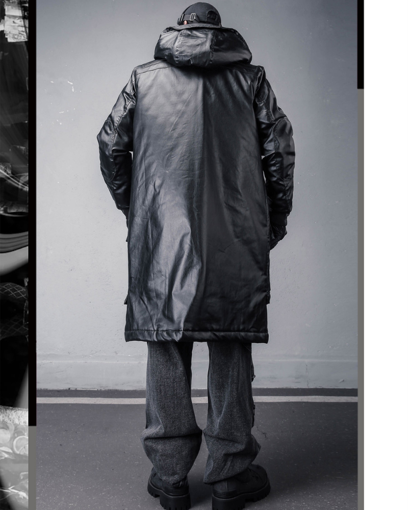 Street Shadowed Vintage Faux-Layer Tech Parka Jacket