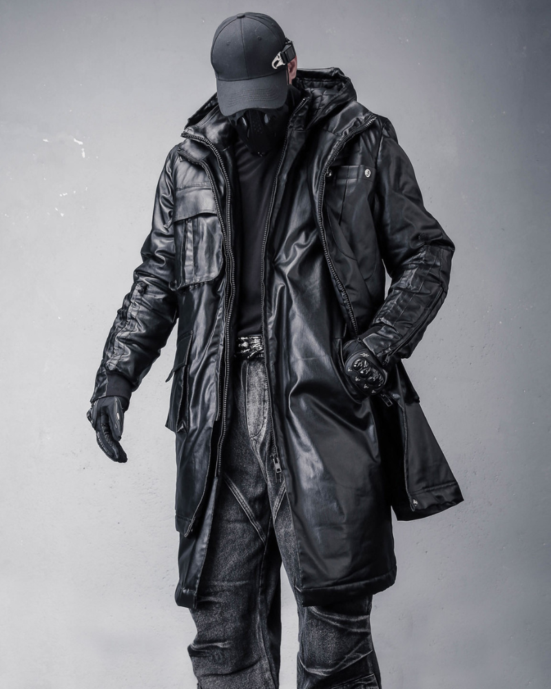 Street Shadowed Vintage Faux-Layer Tech Parka Jacket
