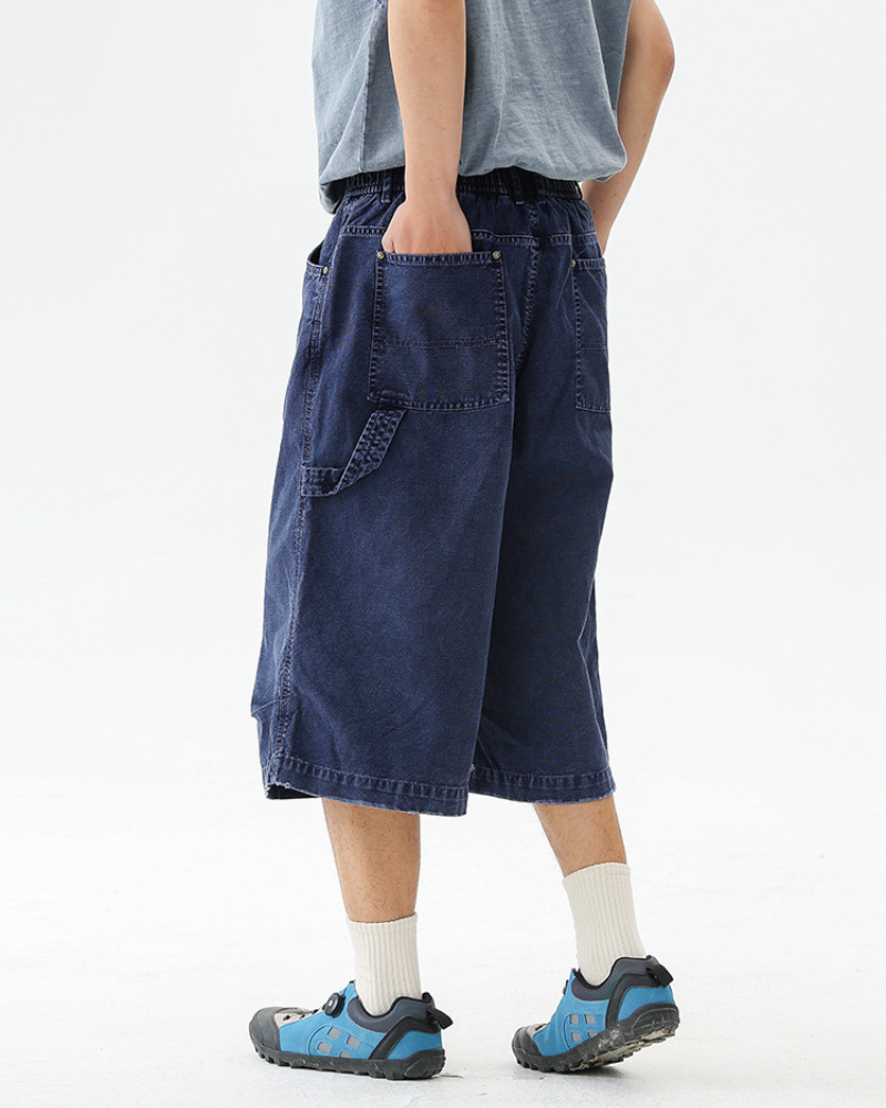 Street Unisex Denim-Look Shorts | Baggy Jorts