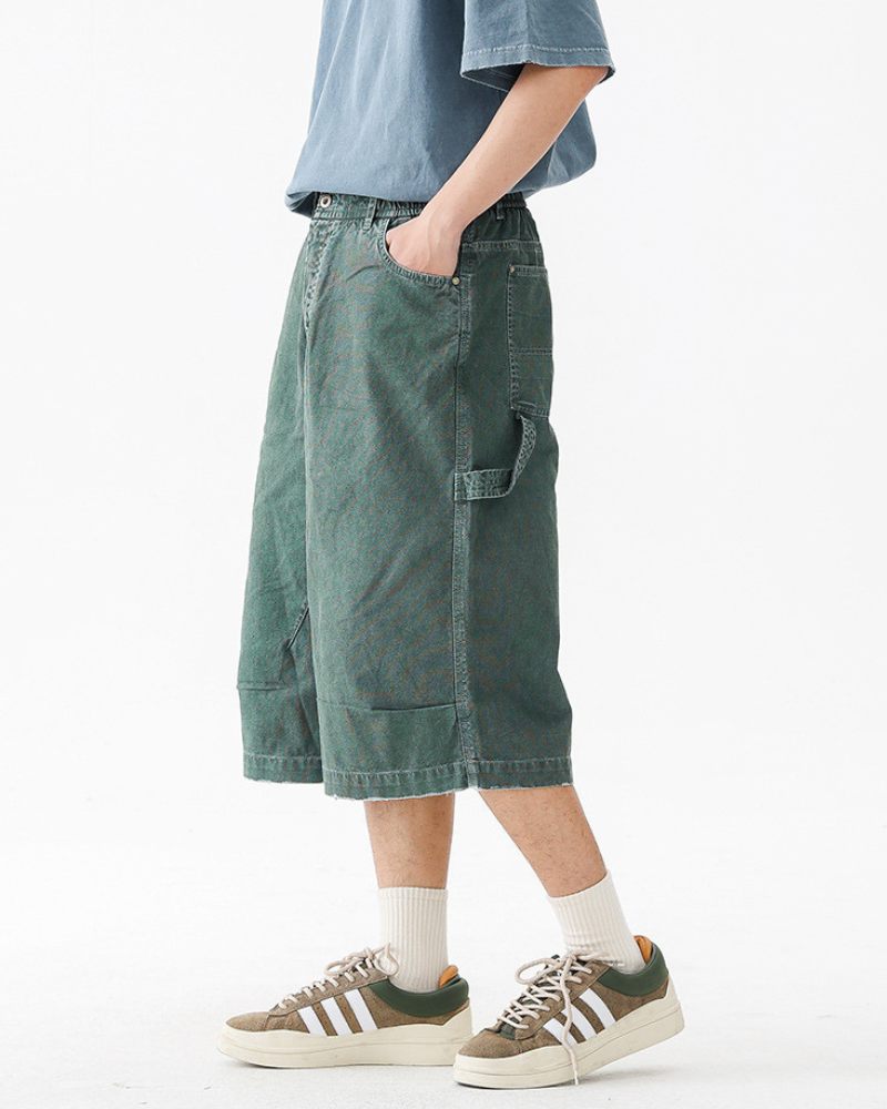 Street Unisex Denim-Look Shorts | Baggy Jorts