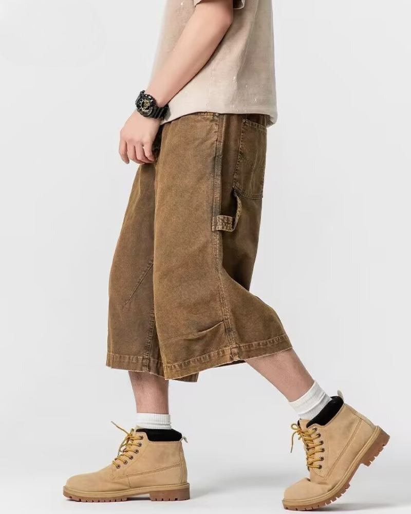 Street Unisex Denim-Look Shorts | Baggy Jorts