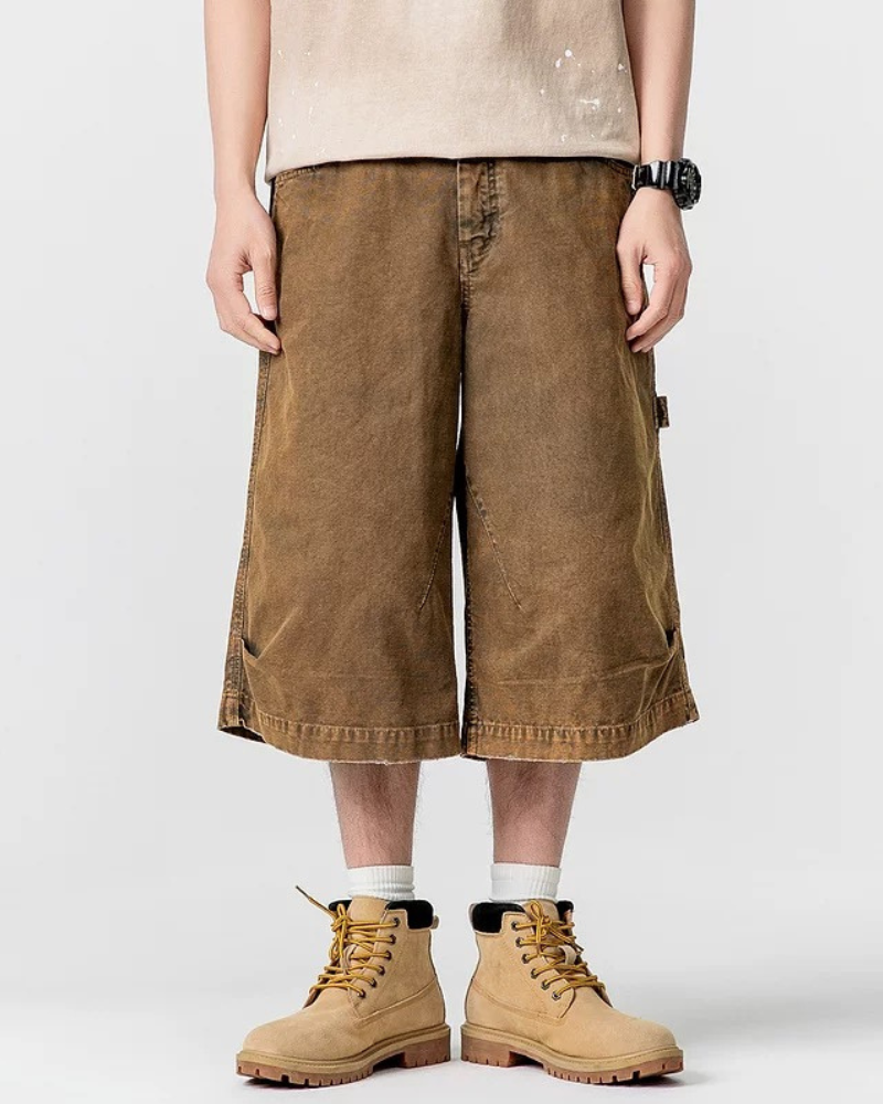 Street Unisex Denim-Look Shorts | Baggy Jorts