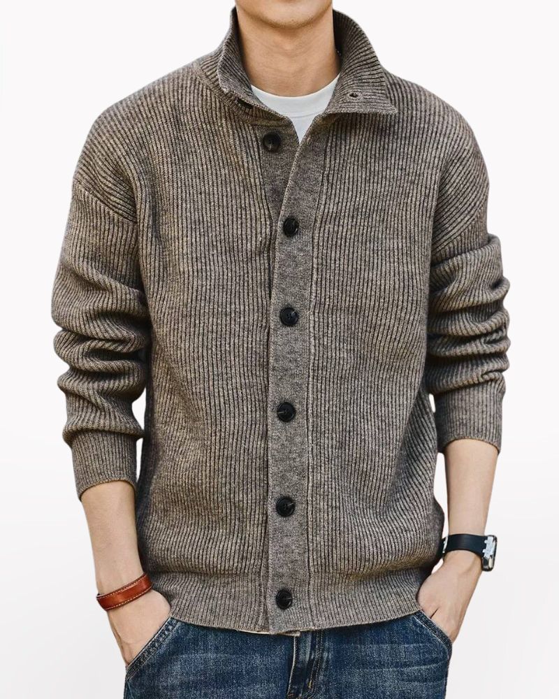 Street Vintage Cardigan Turtleneck Sweater