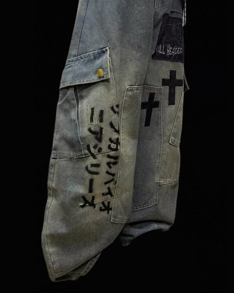 Street Washed Chains Denim Pants | Y2K Jeans