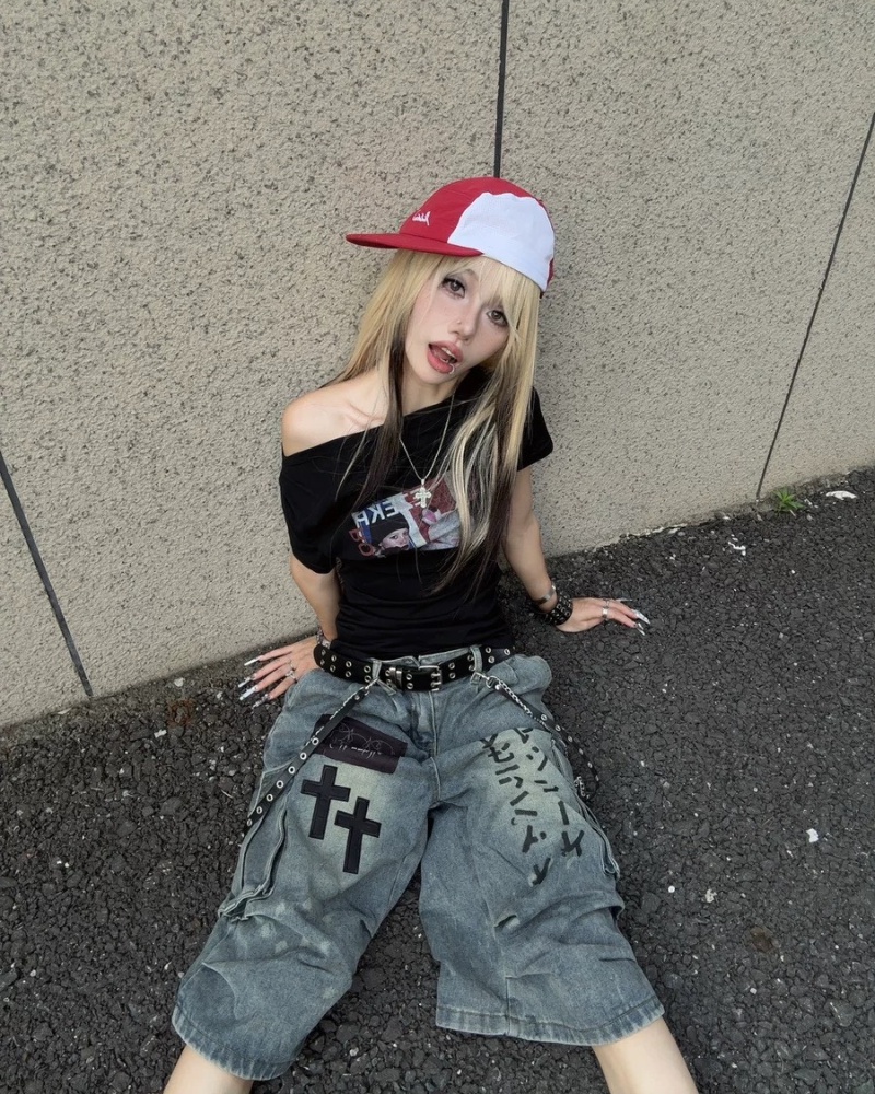 Street Washed Chains Denim Shorts | Baggy Jorts