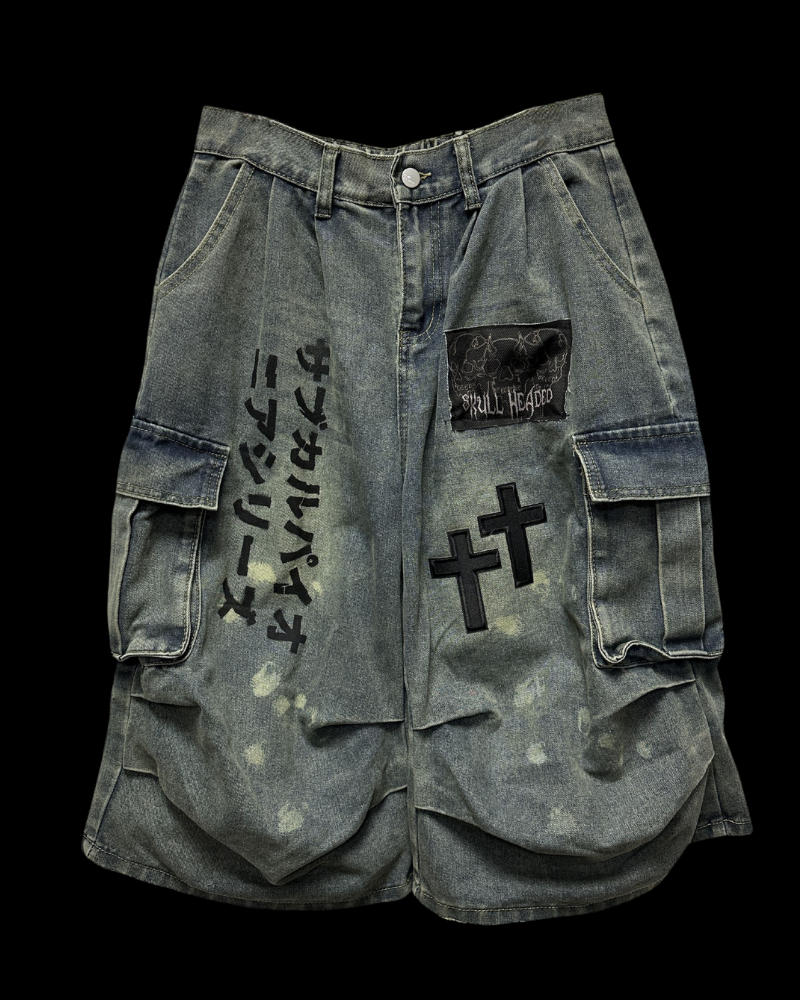 Street Washed Chains Denim Shorts | Baggy Jorts