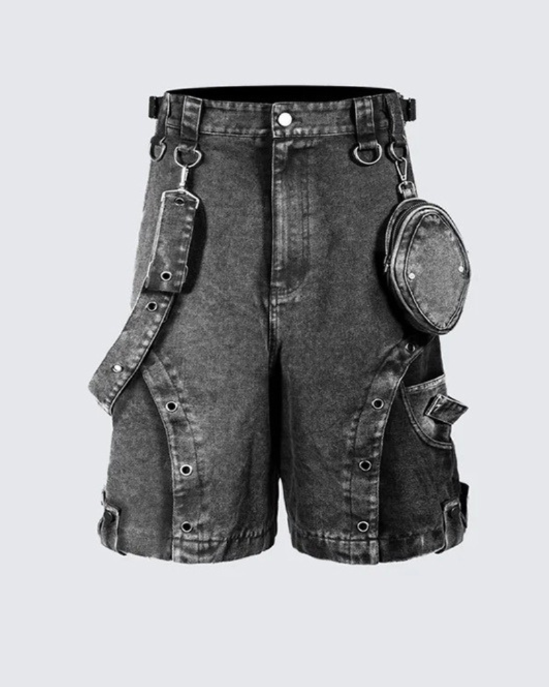 Street Washed Multi-Pocket Cargo Baggy Jorts
