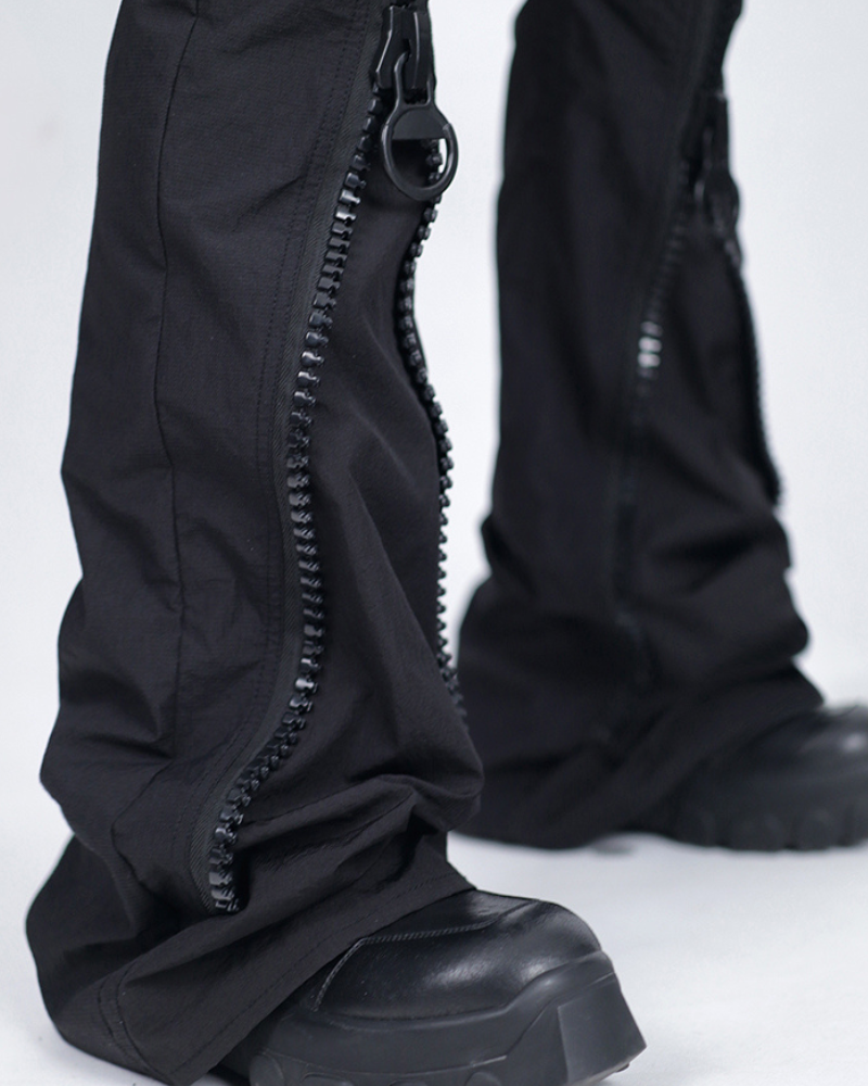Opium Style Street Y2K Fashion Zipper Flared Pants