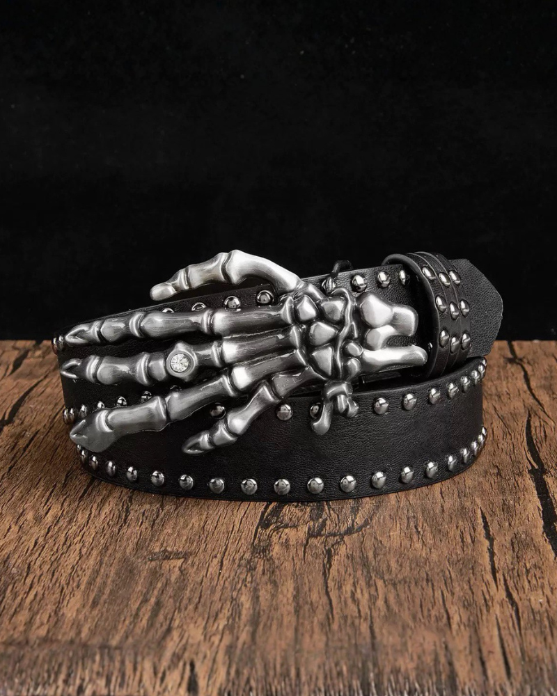 Street Y2K Punk Studded Claw Skull Belt