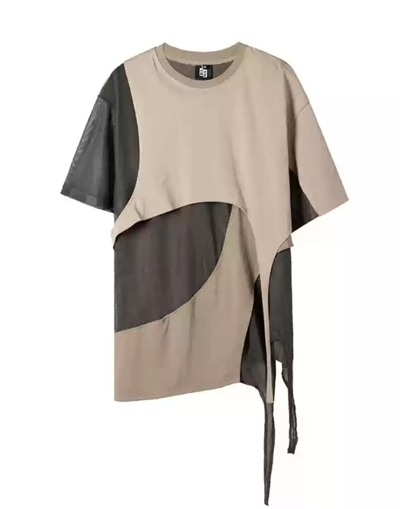 Street Irregular Stitching Hollow T-Shirt