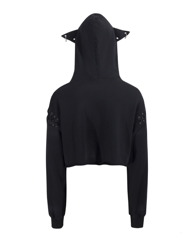 Street Subculture Cat Ear Women’s Cropped Hoodie