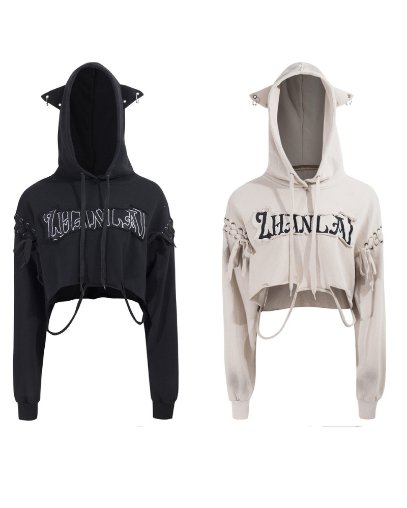 Street Subculture Cat Ear Women’s Cropped Hoodie