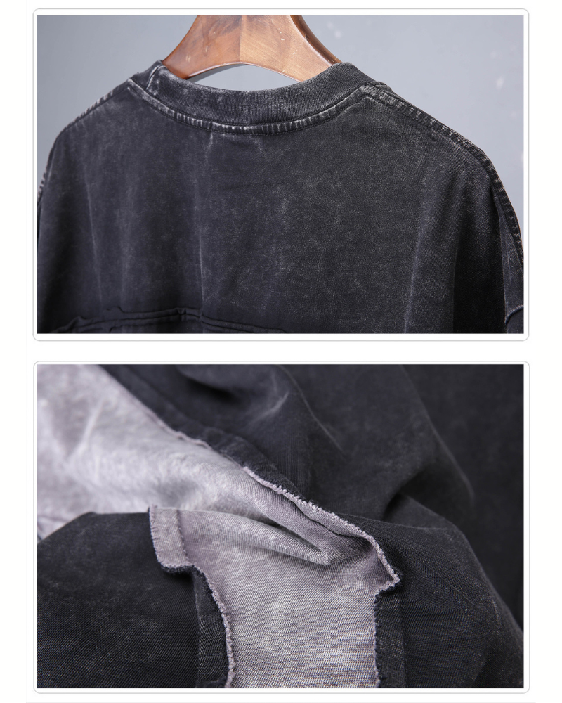 Street Wasteland-style Distressed Patchwork T-Shirt