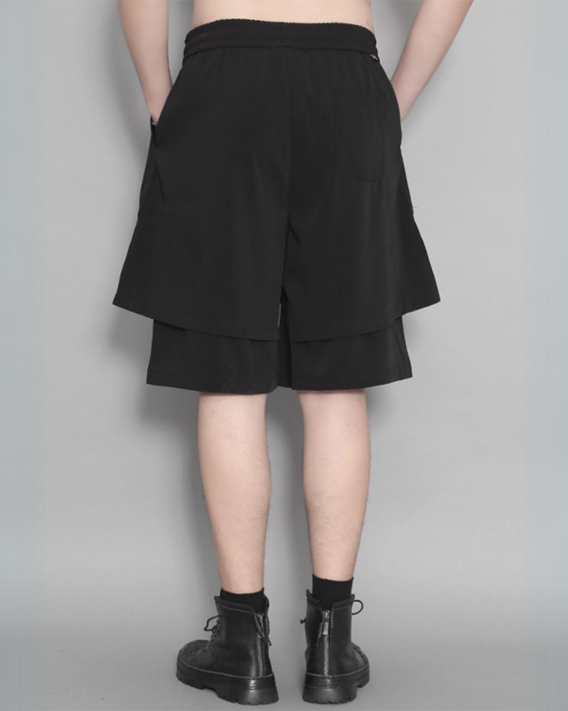 Double-Layer Techwear Mens Summer Shorts