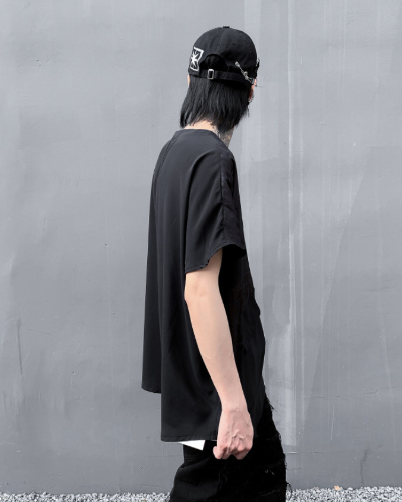 Streetwear Irregular Hem Patchwork T-Shirt