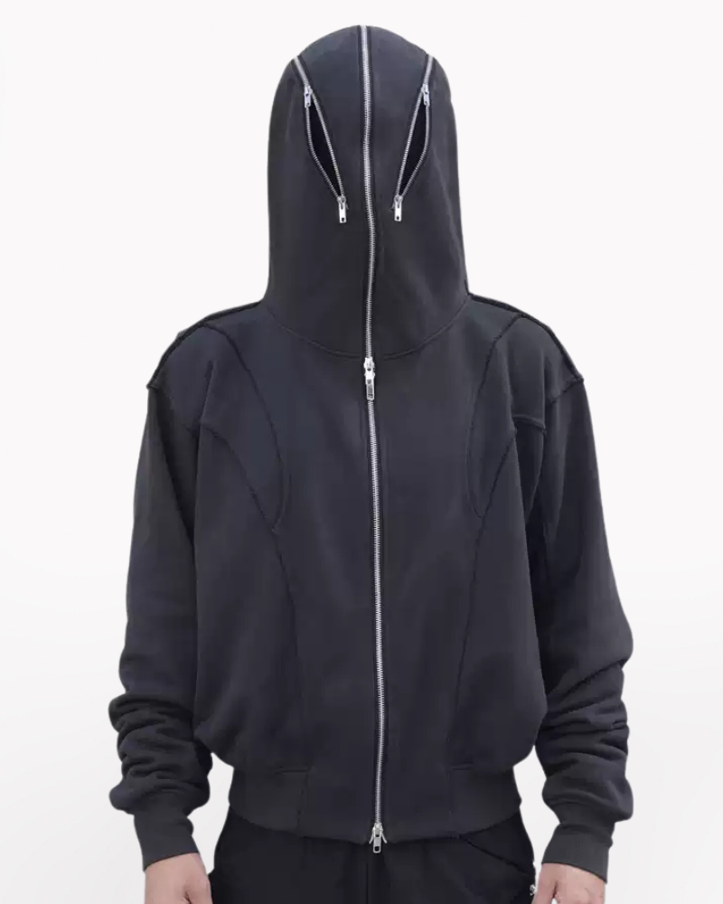 Street Full Zip Mask Y2K Hoodie Jacket