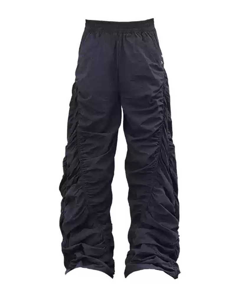 Streetwear Opium Style Pleated Spiral Loose Pants