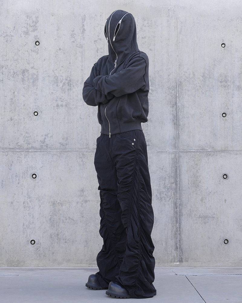 Streetwear Opium Style Pleated Spiral Loose Pants